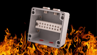 Fire rated Junction Box made from GRP material. The enclosure is also fitted with terminals.
